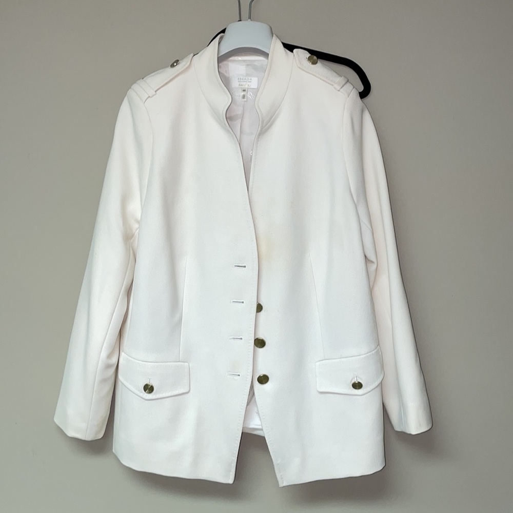 White Escada Military-Style Jacket